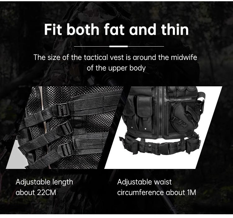 6000D Nylon Tactical Vest Multi Pocket Breathable Hunting Gear
