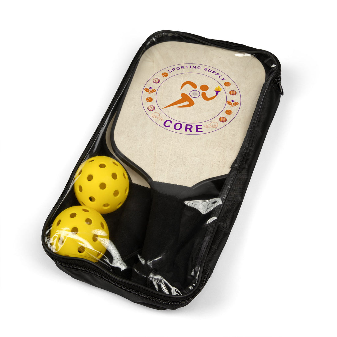 Pickleball Paddle Set — Core Logo 2‑Paddle Kit with 2 Balls