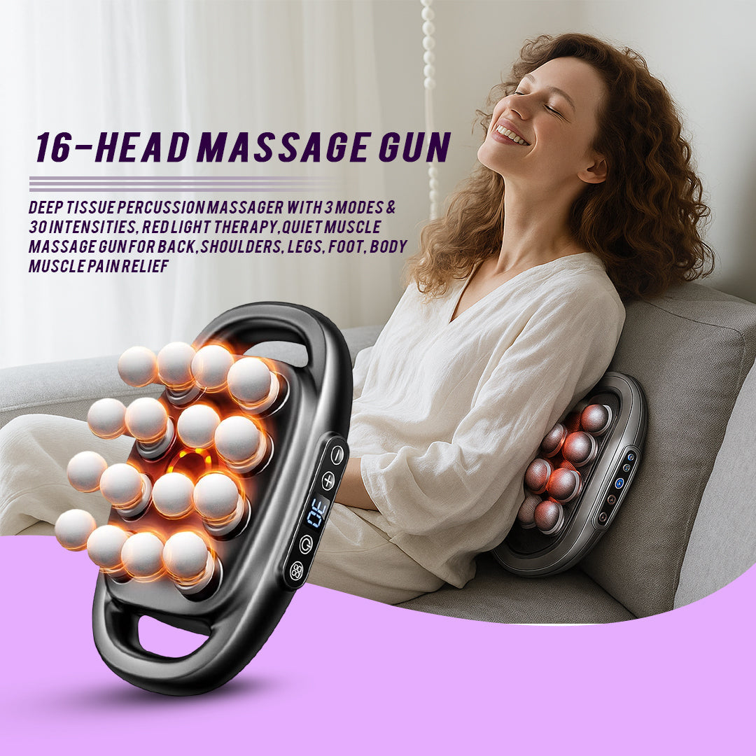 16 Head Massage Gun Deep Tissue Percussion Muscle Recovery Device