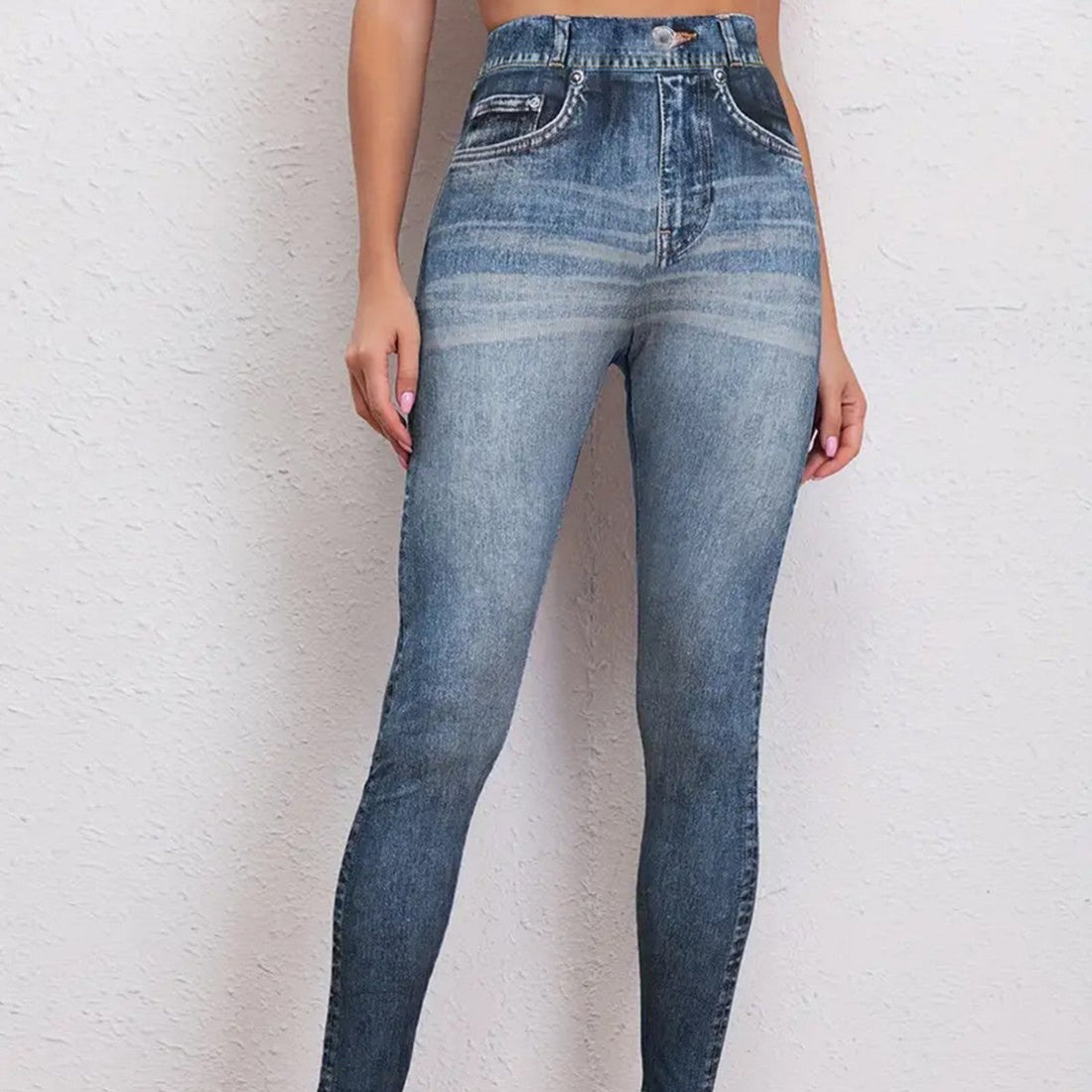 Retro Denim-Look Butt-Lifting Yoga Leggings – High-Elastic Fitness Pants