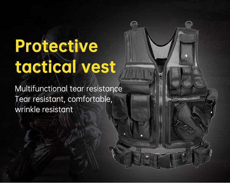 6000D Nylon Tactical Vest Multi Pocket Breathable Hunting Gear
