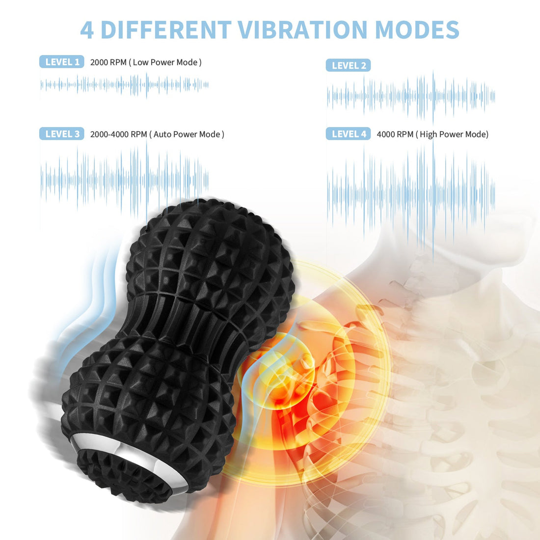 Electric Peanut Massage Ball Vibration Silicone Fascia Relaxation Therapy