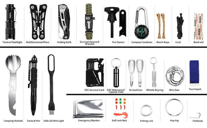 Emergency Survival Gear Kit 60 in 1 Outdoor Tools Set