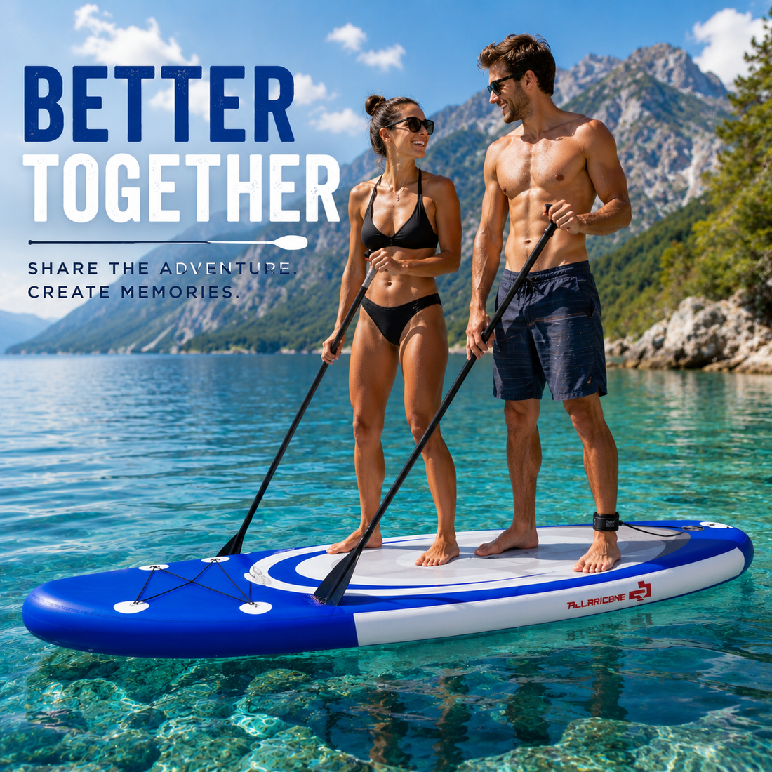 11 Feet Adjustable Inflatable Stand up Paddle SUP Surfboard with Bag