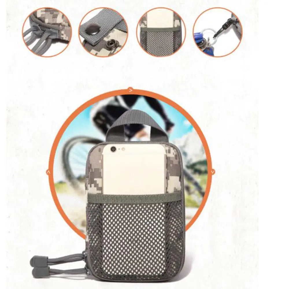 600D Nylon Tactical Waist Bag Molle EDC Outdoor Gear