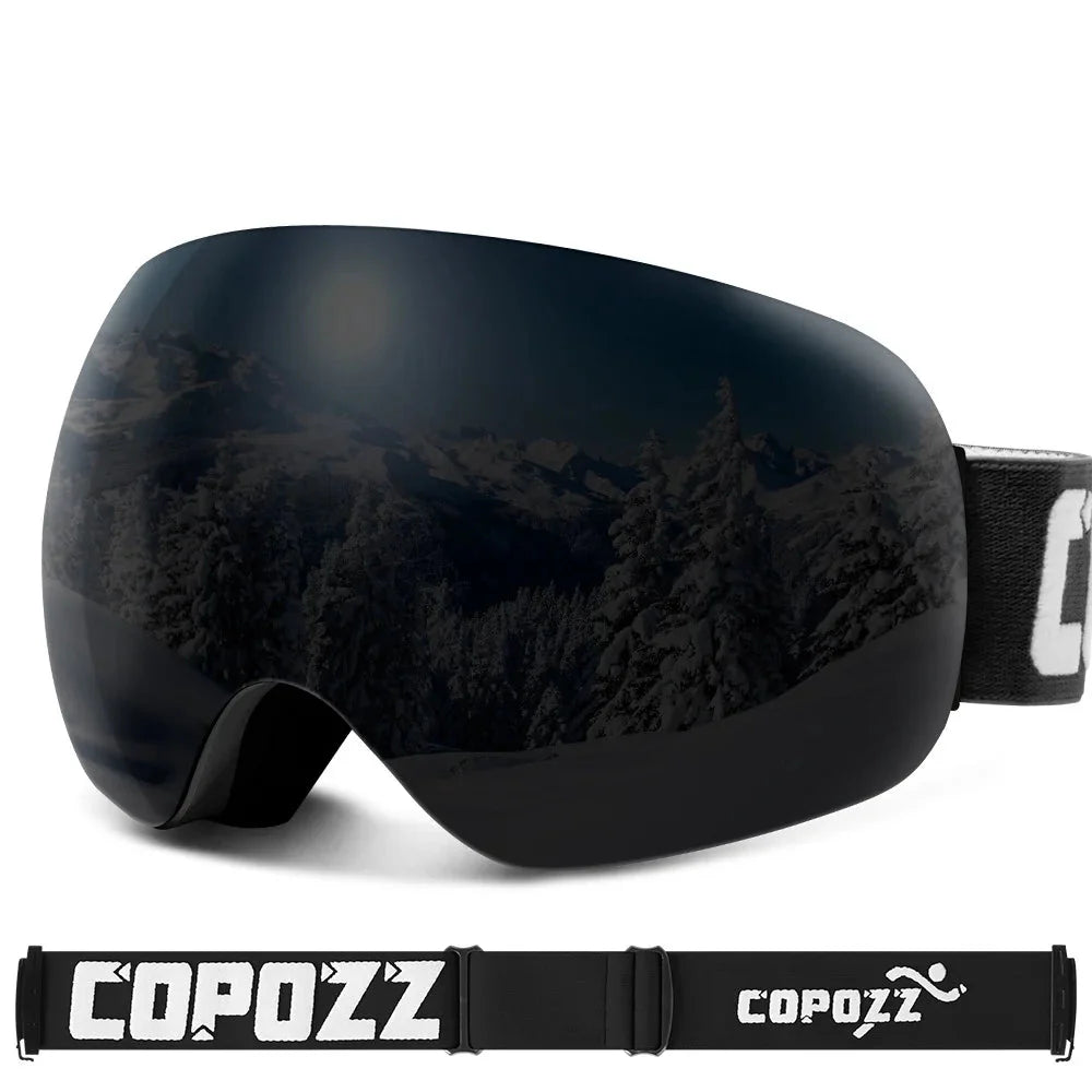 Enhanced Night Vision Frameless Ski Goggles Anti Fog UV Protection