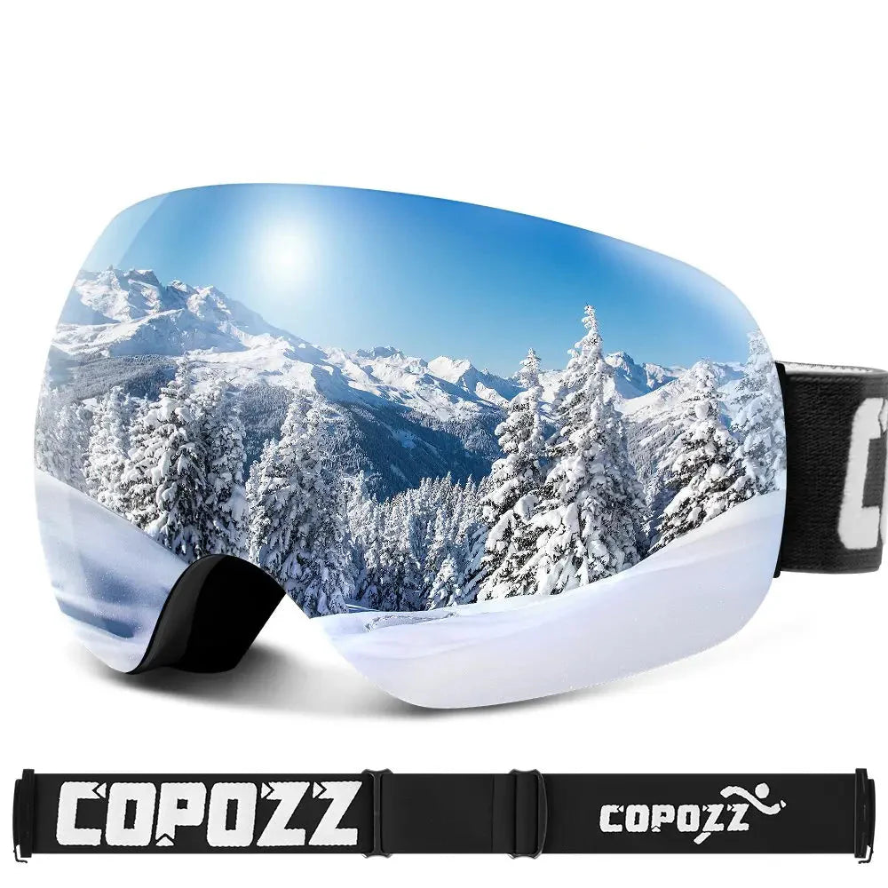 Enhanced Night Vision Frameless Ski Goggles Anti Fog UV Protection