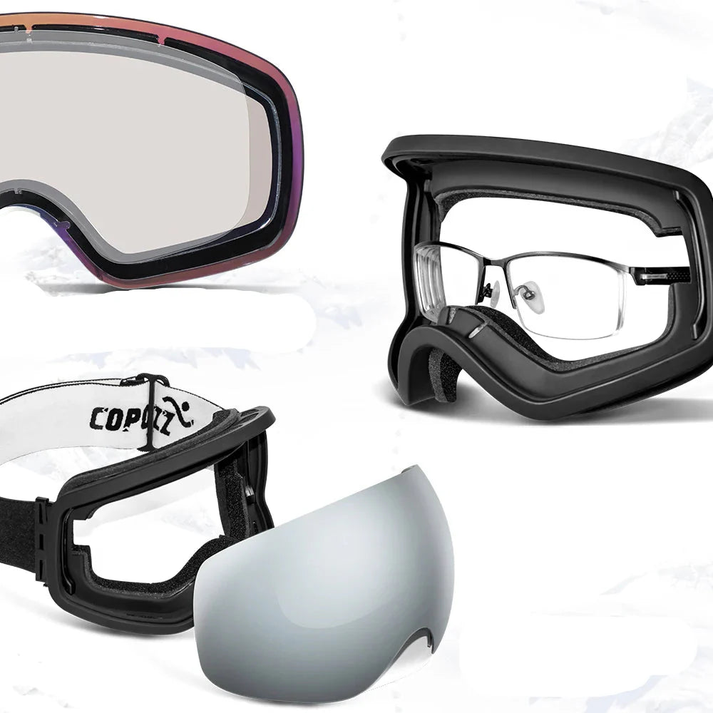 Enhanced Night Vision Frameless Ski Goggles Anti Fog UV Protection