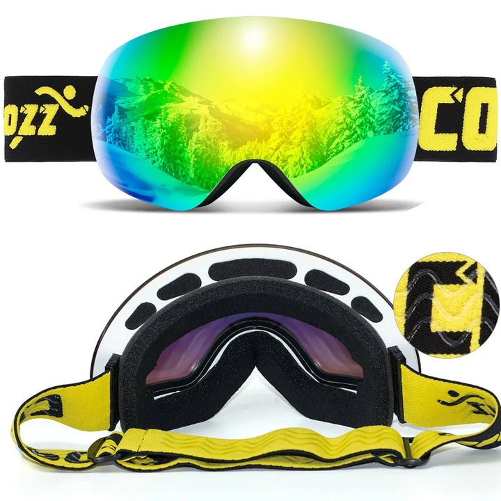 Enhanced Night Vision Frameless Ski Goggles Anti Fog UV Protection