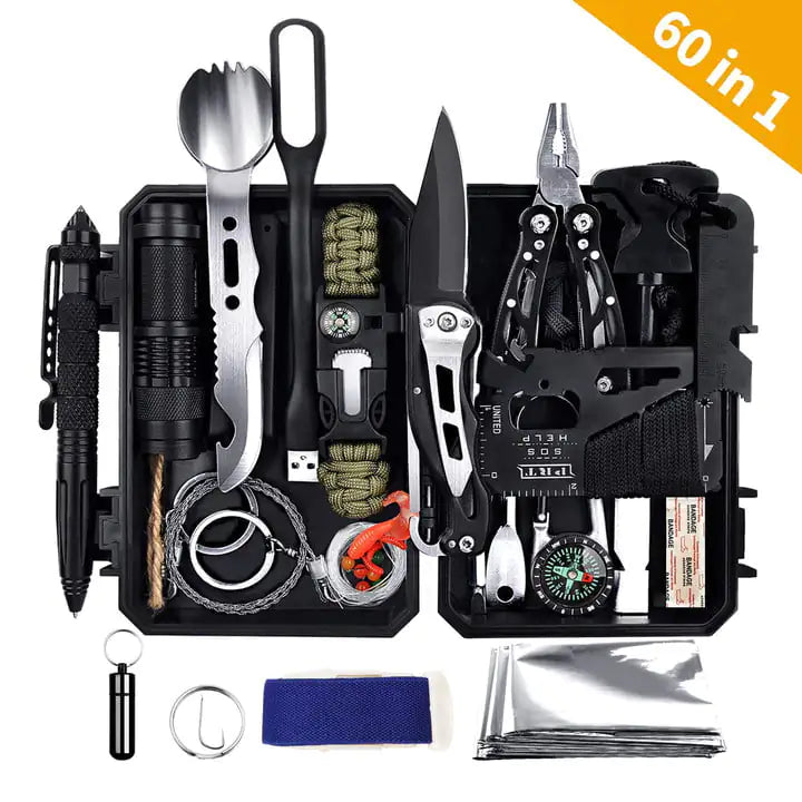 Emergency Survival Gear Kit 60 in 1 Outdoor Tools Set