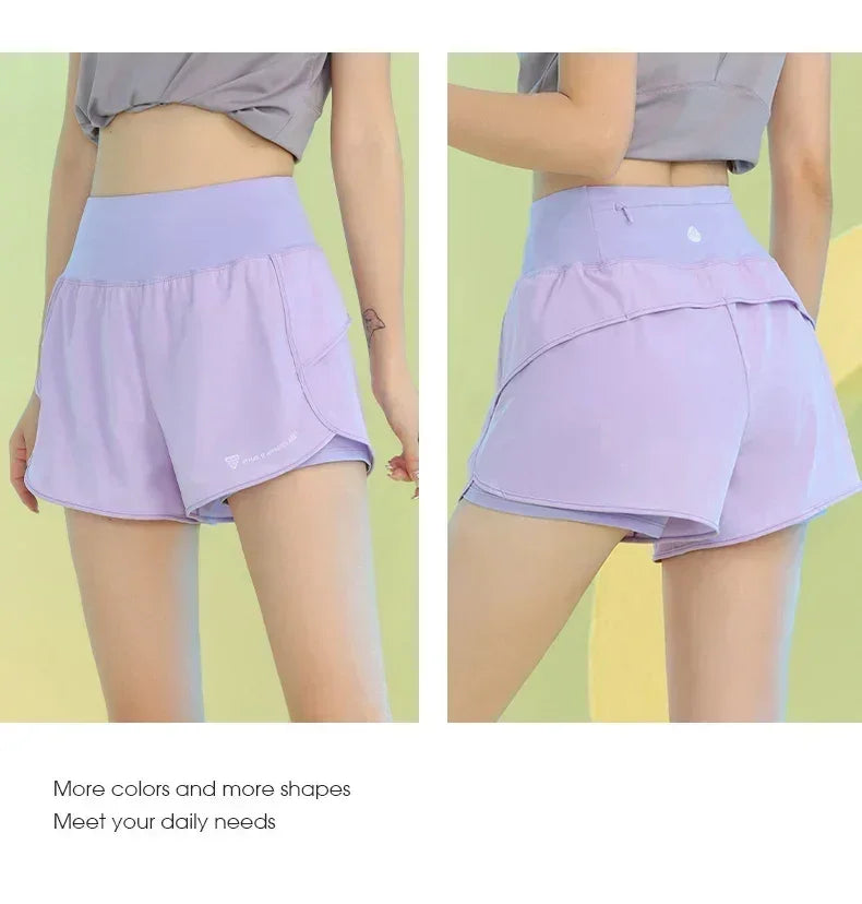 Women Yoga Shorts Lightweight Breathable Gym Workout Pocket