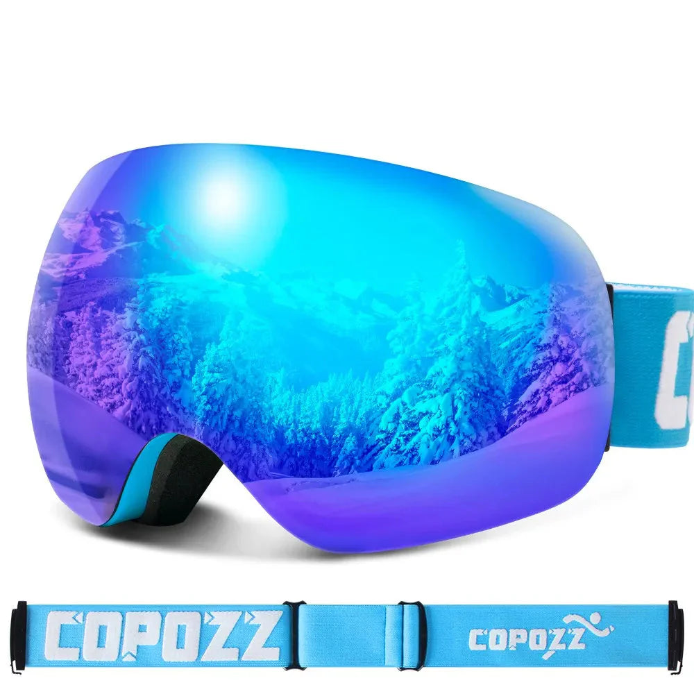 Enhanced Night Vision Frameless Ski Goggles Anti Fog UV Protection