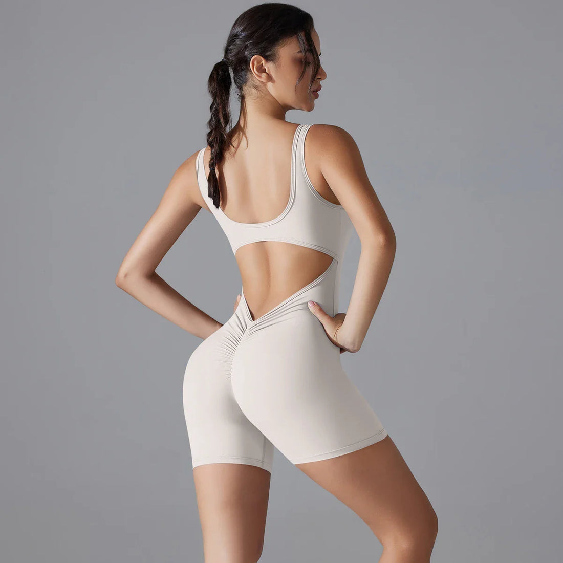 VibeFlex Women Scrunch Jumpsuit Yoga Gym Stretch Activewear
