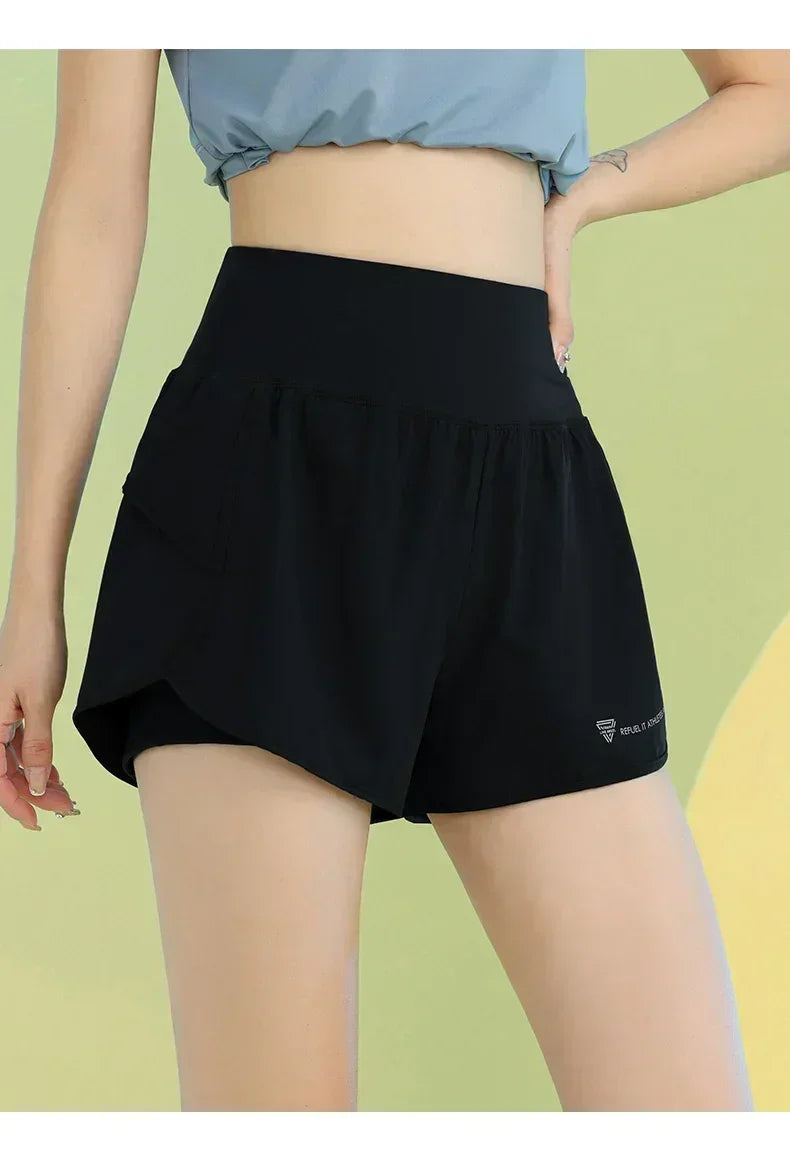 Women Yoga Shorts Lightweight Breathable Gym Workout Pocket