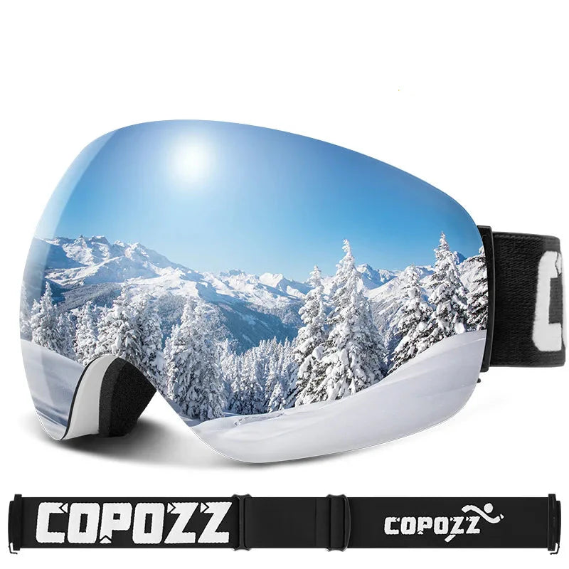 Enhanced Night Vision Frameless Ski Goggles Anti Fog UV Protection