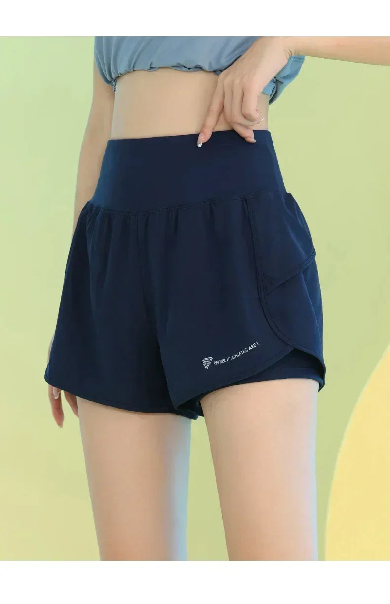 Women Yoga Shorts Lightweight Breathable Gym Workout Pocket