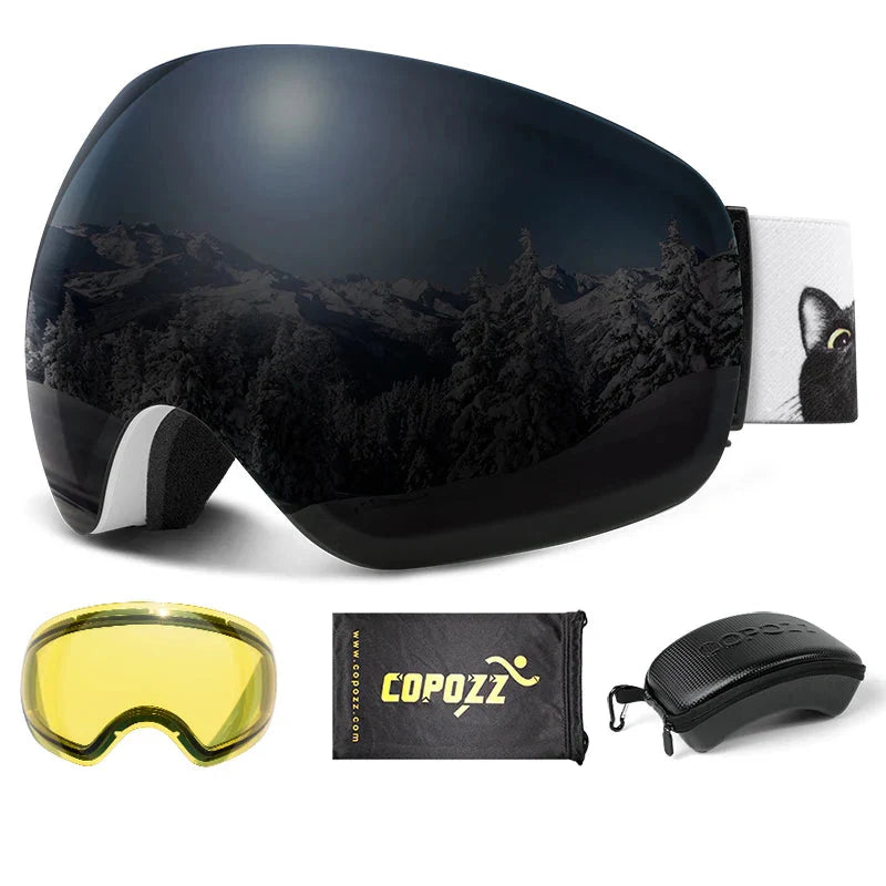 Enhanced Night Vision Frameless Ski Goggles Anti Fog UV Protection