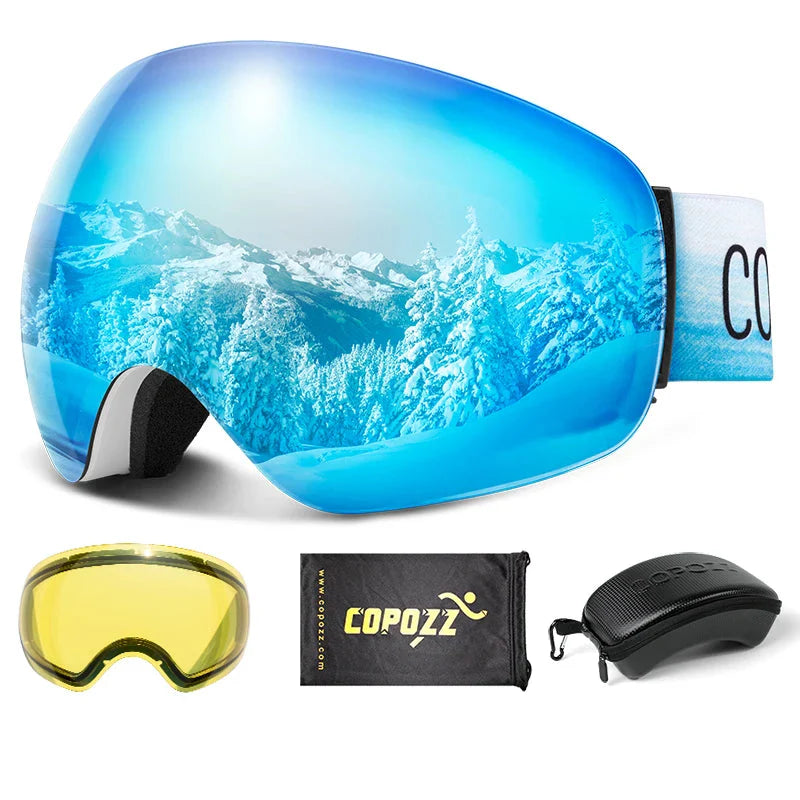 Enhanced Night Vision Frameless Ski Goggles Anti Fog UV Protection