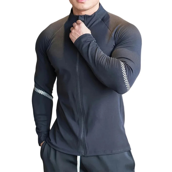 Mens Compression Sports Jacket Quick Dry Gym Running Fitness
