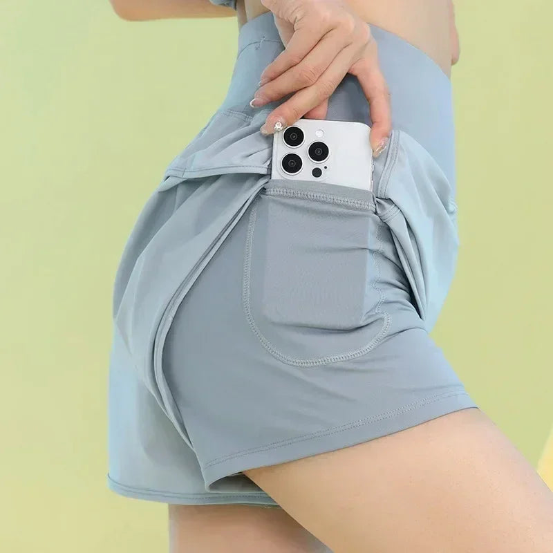 Women Yoga Shorts Lightweight Breathable Gym Workout Pocket