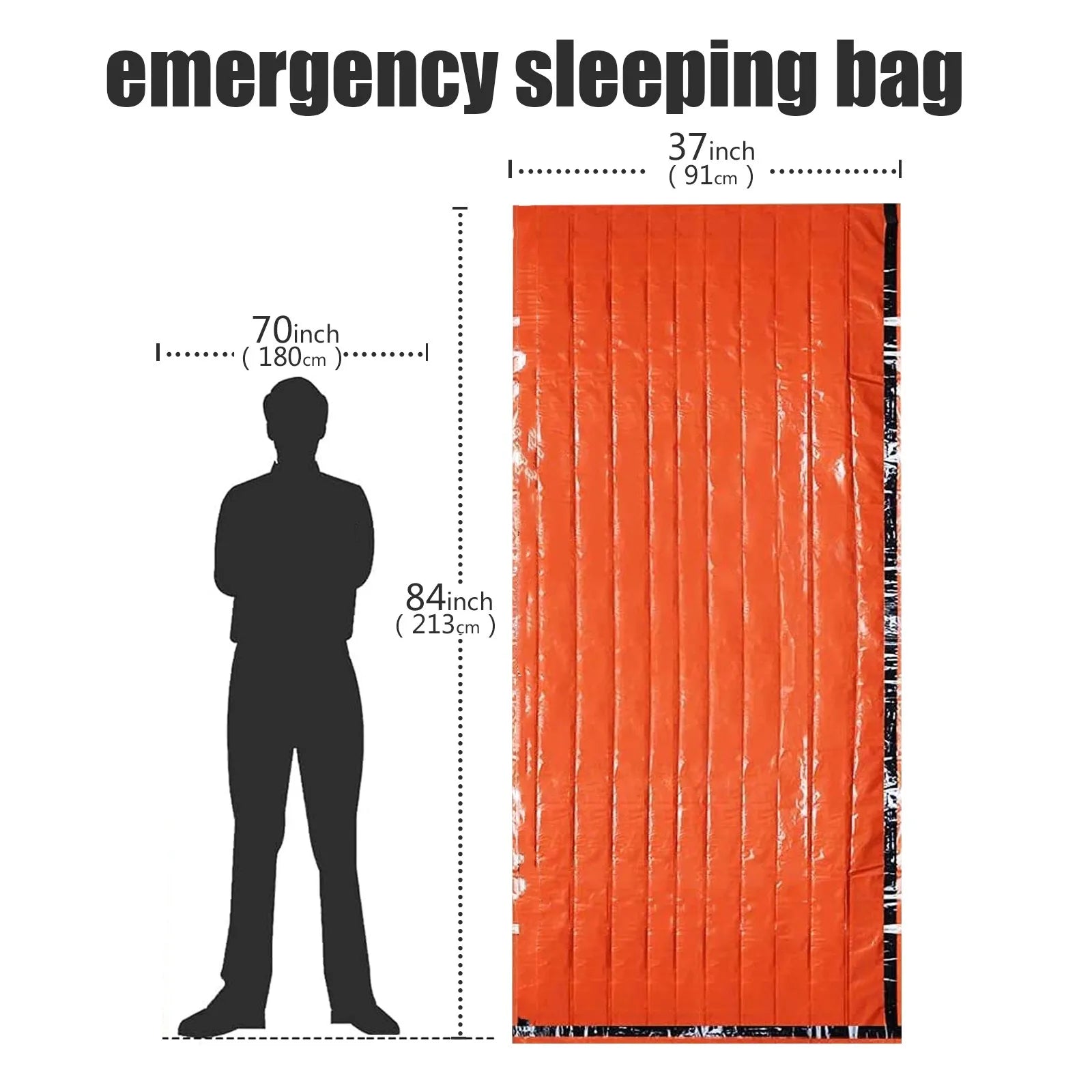 Portable Waterproof Emergency Sleeping Bag Thermal Mylar Survival Sack