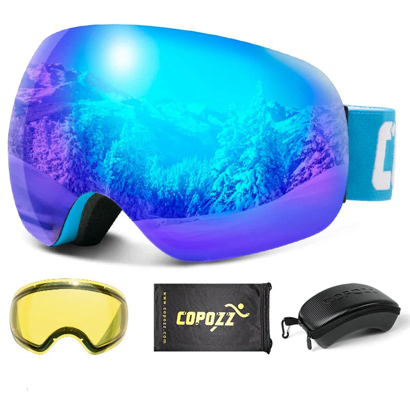 Enhanced Night Vision Frameless Ski Goggles Anti Fog UV Protection
