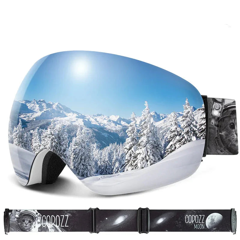 Enhanced Night Vision Frameless Ski Goggles Anti Fog UV Protection