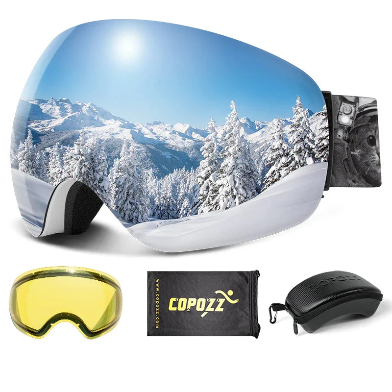 Enhanced Night Vision Frameless Ski Goggles Anti Fog UV Protection