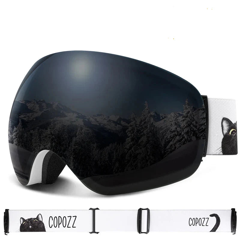 Enhanced Night Vision Frameless Ski Goggles Anti Fog UV Protection