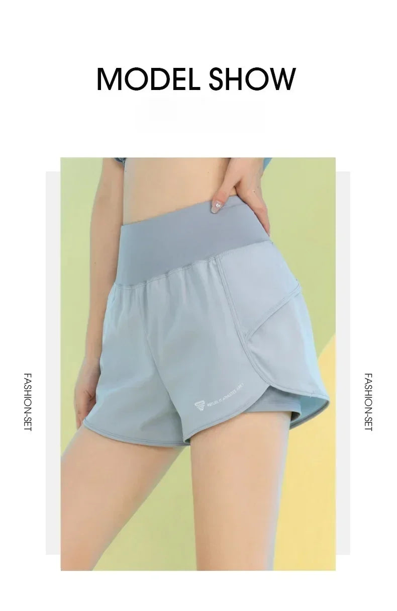 Women Yoga Shorts Lightweight Breathable Gym Workout Pocket