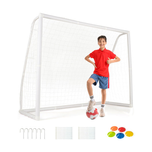Soccer Goal Set With Stakes Cones Portable Training Net