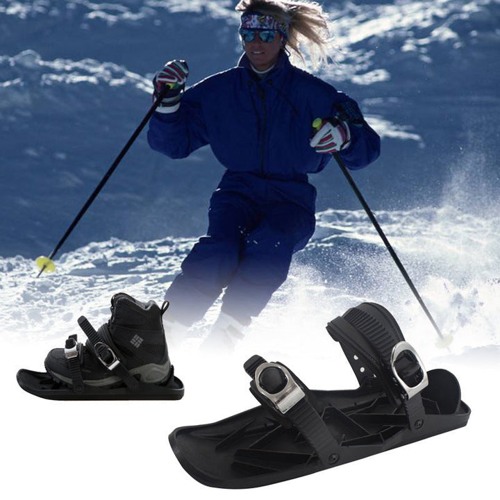 Mini Portable Outdoor Ski Boots Double Board Adjustable Strap