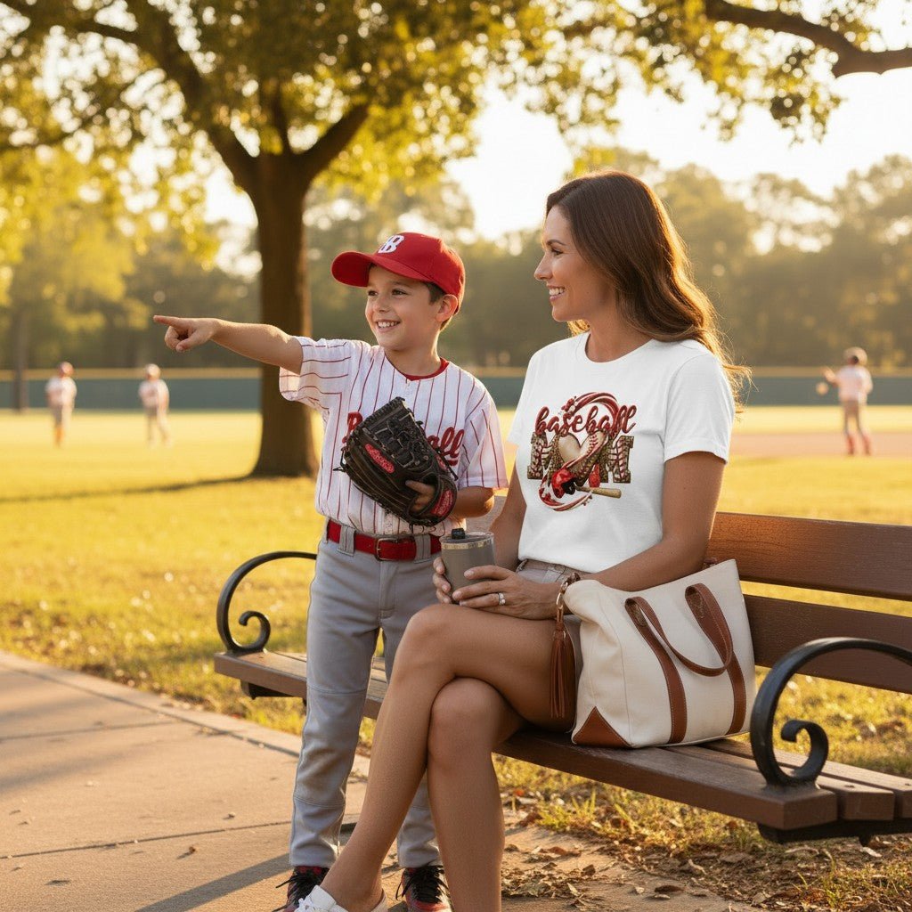 Baseball Mom T-Shirt Leopard Heart Mother's Day Gifting Idea