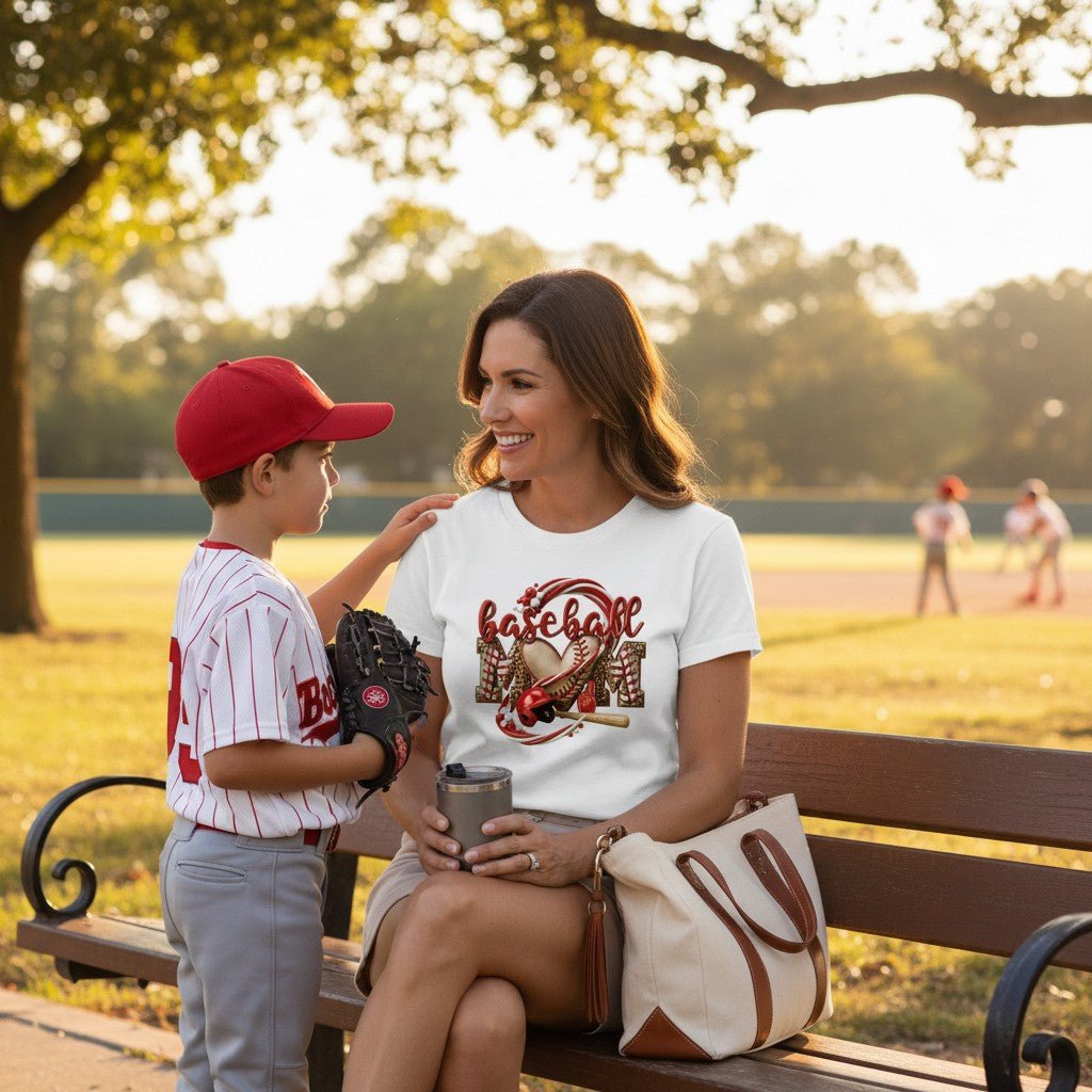 Baseball Mom T-Shirt Leopard Heart Mother's Day Gifting Idea