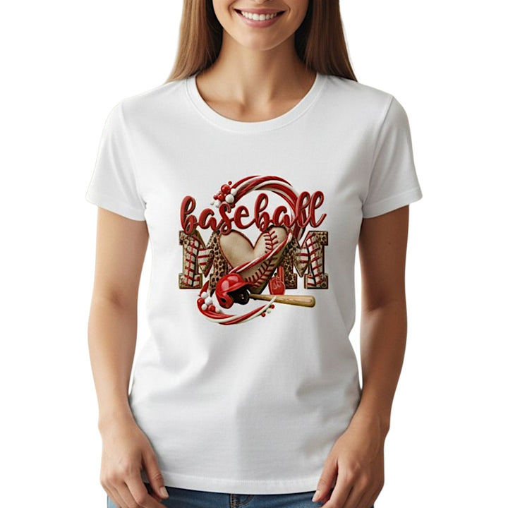 Baseball Mom T-Shirt Leopard Heart Mother's Day Gifting Idea