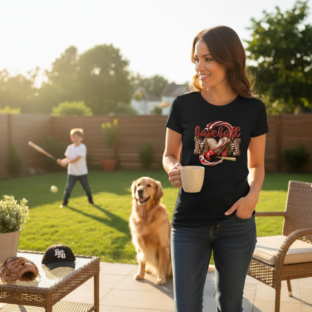 Baseball Mom T-Shirt Leopard Heart Mother's Day Gifting Idea