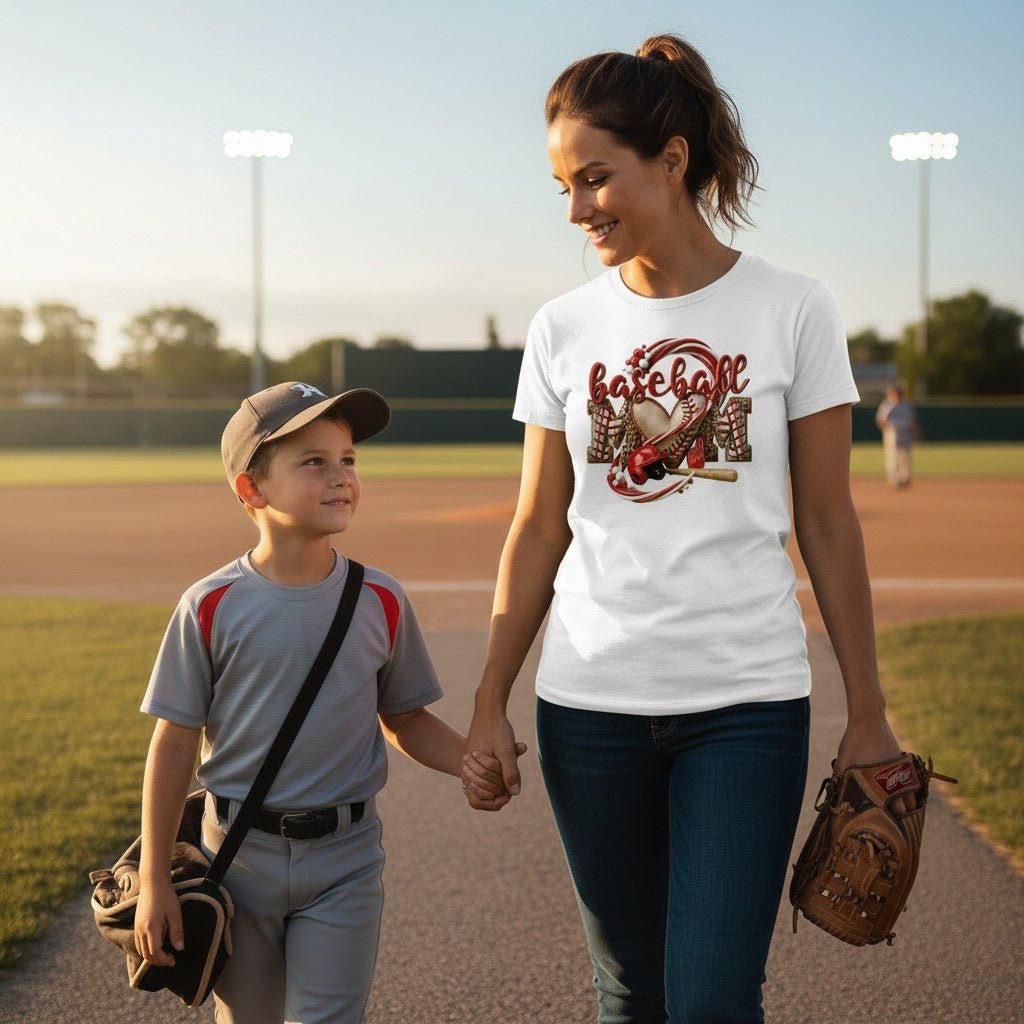 Baseball Mom T-Shirt Leopard Heart Mother's Day Gifting Idea