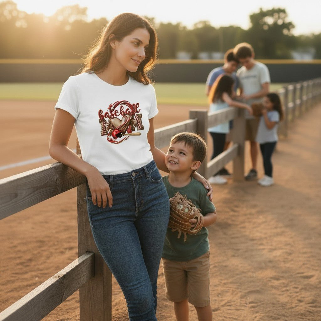 Baseball Mom T-Shirt Leopard Heart Mother's Day Gifting Idea