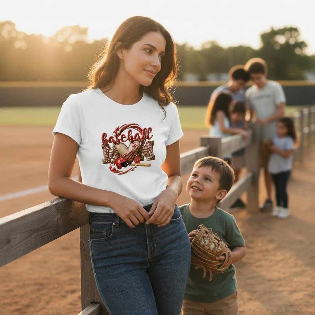 Baseball Mom T-Shirt Leopard Heart Mother's Day Gifting Idea