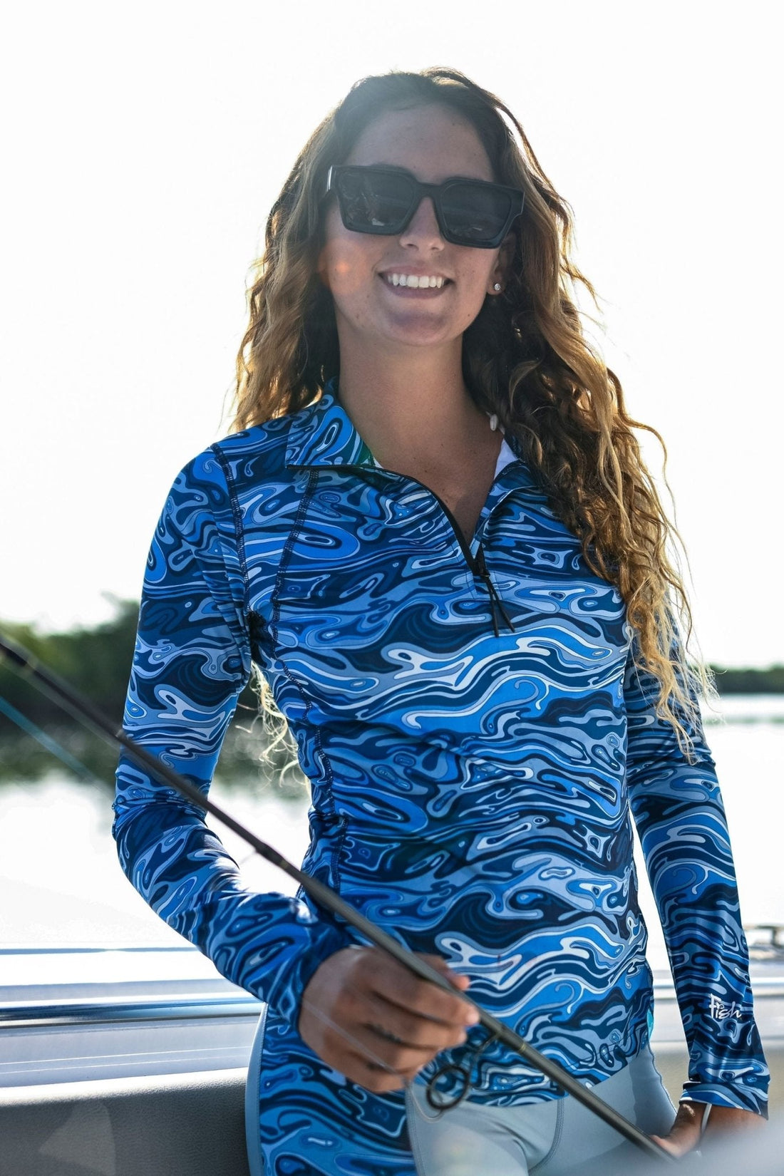 FisheWaters 1/4 Zip Sunshirt