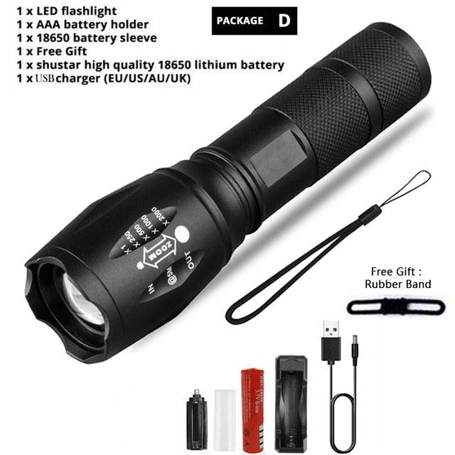 Z45 LED Flashlight Ultra Bright Waterproof Mini Zoomable Torch