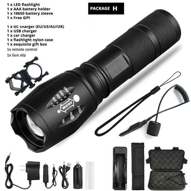 Z45 LED Flashlight Ultra Bright Waterproof Mini Zoomable Torch