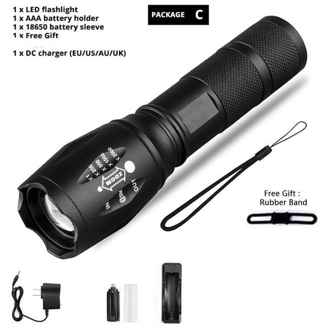Z45 LED Flashlight Ultra Bright Waterproof Mini Zoomable Torch