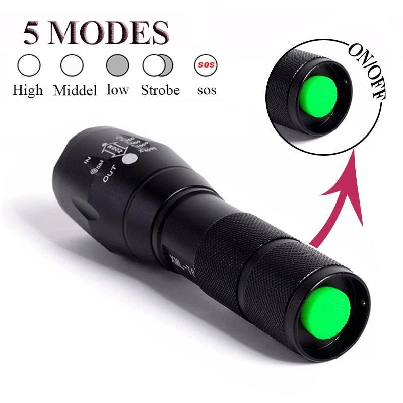 Z45 LED Flashlight Ultra Bright Waterproof Mini Zoomable Torch