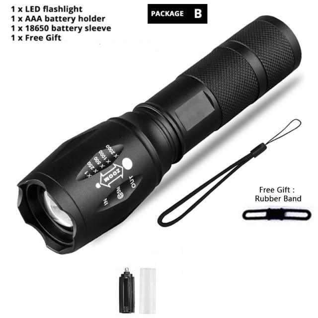 Z45 LED Flashlight Ultra Bright Waterproof Mini Zoomable Torch