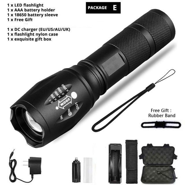 Z45 LED Flashlight Ultra Bright Waterproof Mini Zoomable Torch