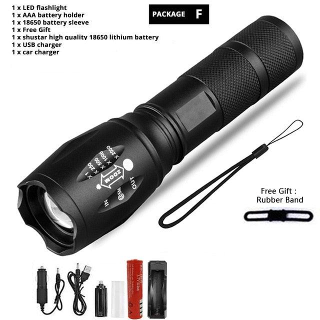 Z45 LED Flashlight Ultra Bright Waterproof Mini Zoomable Torch