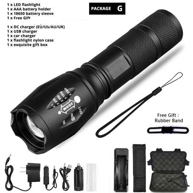 Z45 LED Flashlight Ultra Bright Waterproof Mini Zoomable Torch