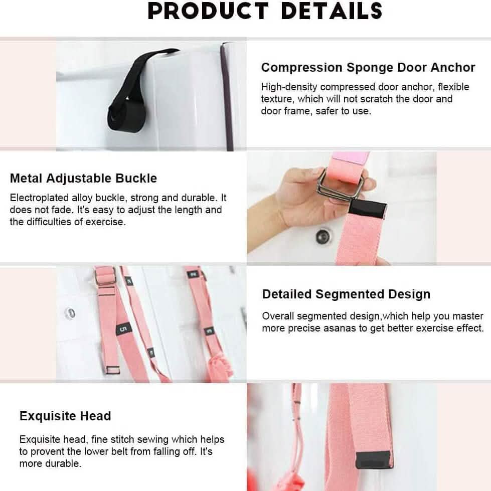 Yoga Fitness Stretching Strap Durable Flexible Exercise Support Band